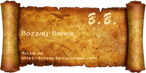 Bozzay Bence névjegykártya